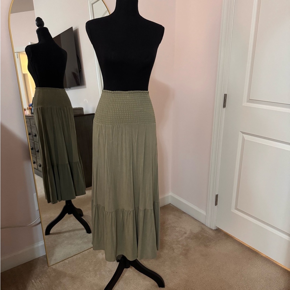 Z Supply Olive Convertible Maxi Skirt/ Dress Small